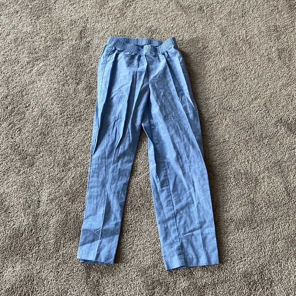 Van Heusen Blue Plaid Shirt Vest Dress Pants 3 Piece Suit Set SIZE 8